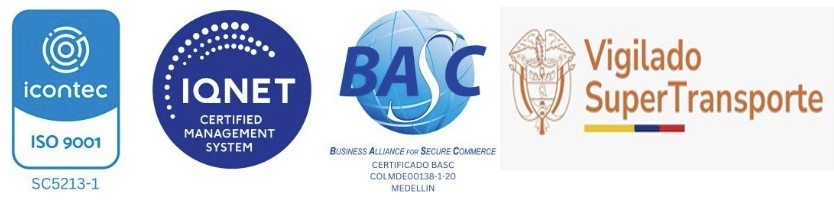 Certificaciones: ICONTEC, IQNET, ISO9001, BASC